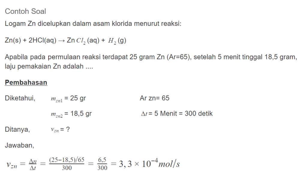 Soal Dan Pembahasan Laju Reaksi Kimia Kelas 11 - Riset