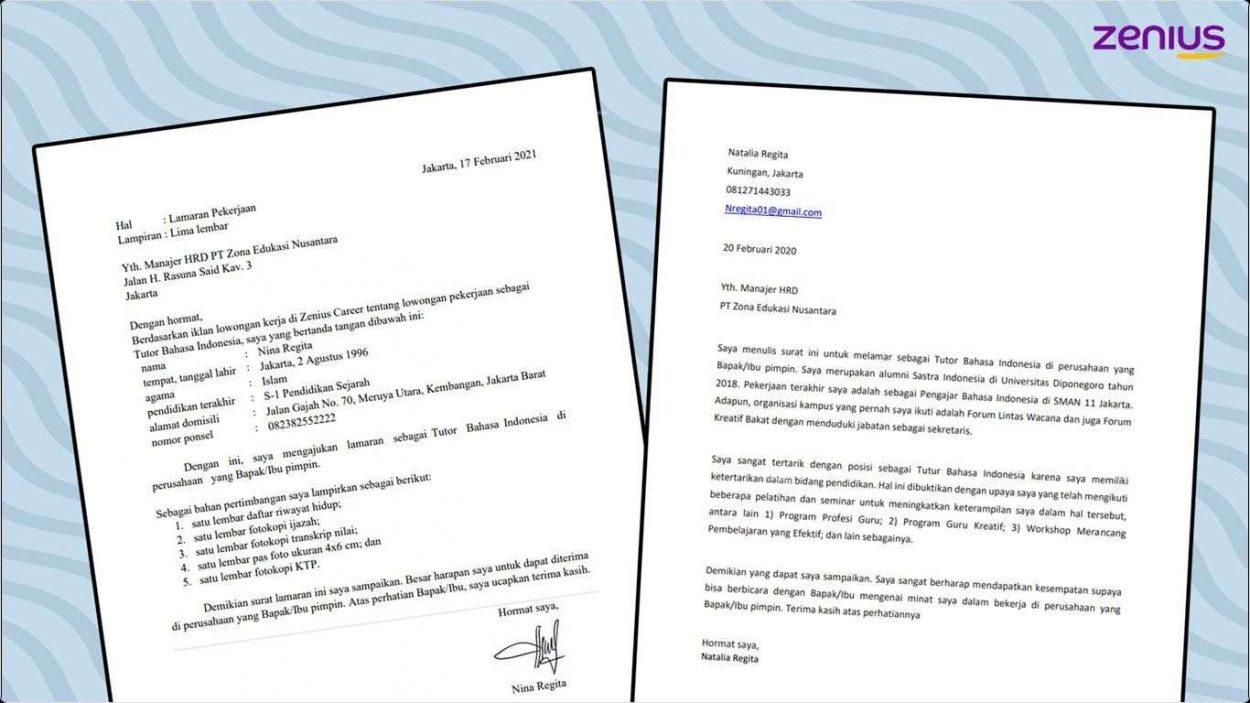 Surat Lamaran Kerja - Materi Bahasa Indonesia Kelas 12